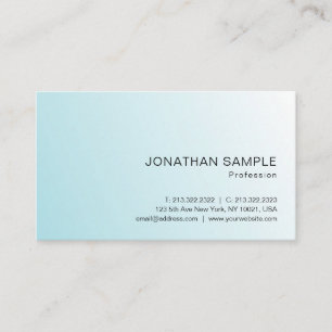 Blue White Modern Elegant Minimalist Template Business Card