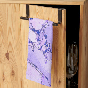 Blue White Modern Italian Marble Elegant Abstract Tea Towel