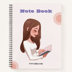 Blue White Modern Luxury 8.5" x 11" Notebook 