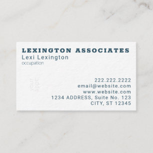 Blue White Modern Minimal Classic Appointment Business Card