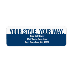 Blue White Modern Simple Trend Setter Business A2 Return Address Label