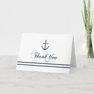 Blue & White Nautical Thank You Card