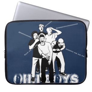 blue white OHH BOYS Cracking Up Laughing Laptop Sleeve