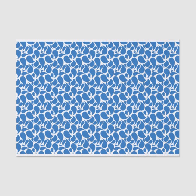 BLUE & WHITE PAISLEY PATTERNS TISSUE PAPER (Front)