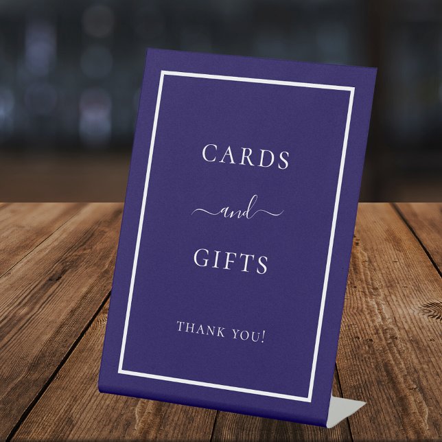 Blue white party card gifts sign (Creator Uploaded)