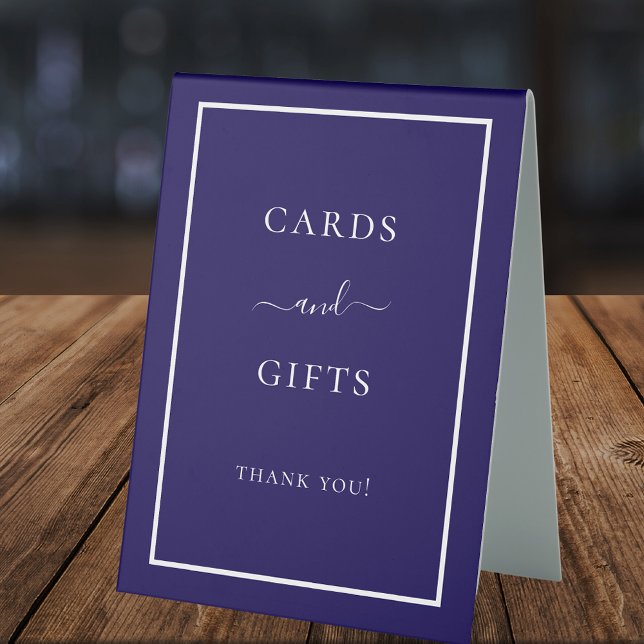 Blue white party card gifts sign (Creator Uploaded)