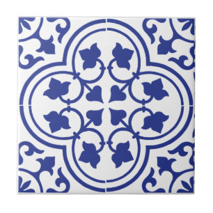 Blue & White Pattern Ceramic Tile