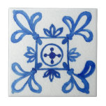 Blue & White Patterned Watercolor Mediterranean Ceramic Tile<br><div class="desc">Add a touch of Mediterranean charm to your home with our Blue & White Patterned Watercolor Mediterranean Ceramic Tile! This stunning tile is crafted in a classic, watercolor look and features a blue and white pattern that was carefully hand painted, and painstakingly digitised. It's the perfect way to add some...</div>