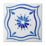 Blue & White Patterned Watercolor Mediterranean Ceramic Tile<br><div class="desc">Are you looking to give the walls of your home a one-of-a-kind, timeless style? Look no further than this Blue & White Patterned Watercolor Mediterranean Ceramic Tile! This beautiful tile is a fresh take on a classic, Mediterranean style. The gentle lines of its design have been delicately rendered in watercolor...</div>
