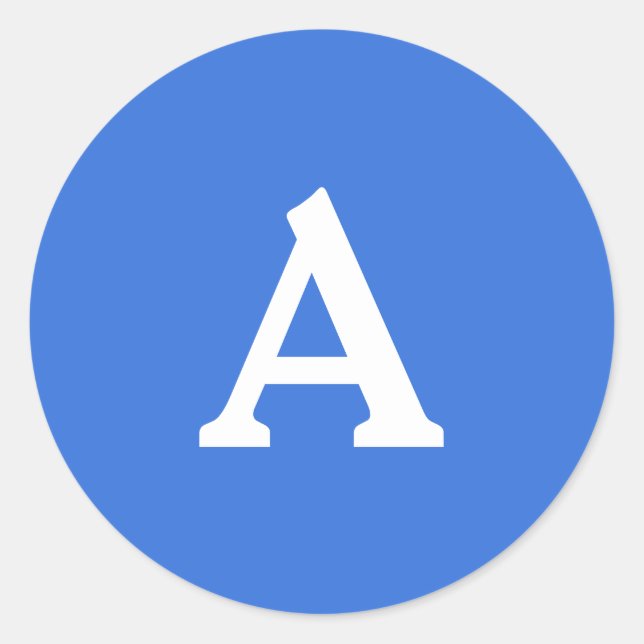 Blue & White Personalised Monogram Envelope Seal (Front)