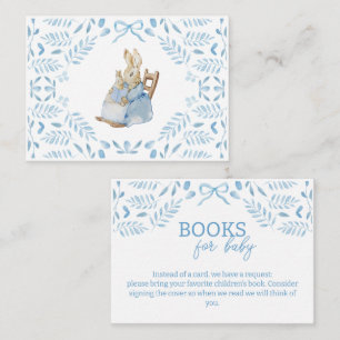 Blue White Peter the Rabbit Beatrix Baby Shower Enclosure Card