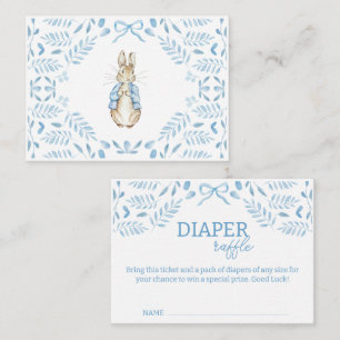 Blue White Peter the Rabbit Beatrix Baby Shower Enclosure Card
