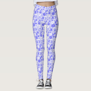 Blue white pharmacy element pattern leggings