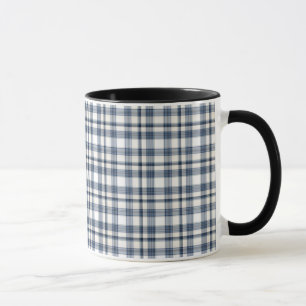Blue White Plaid 1 Mug