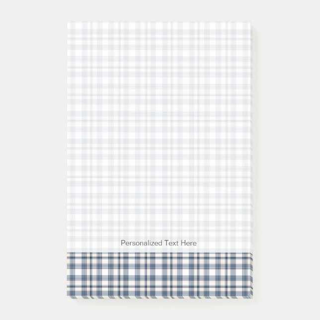 Blue White Plaid 1 Post-it Notes (Front)