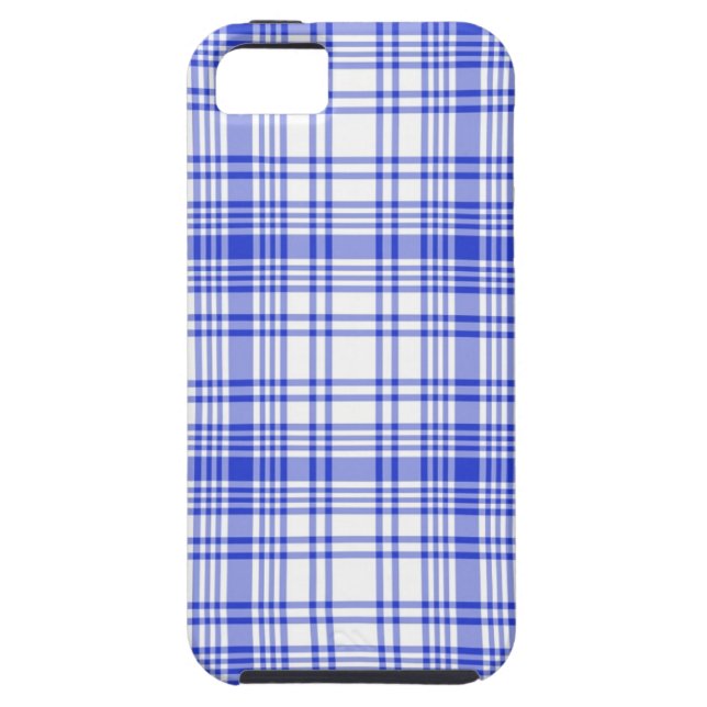 Blue White Plaid 2 Case-Mate iPhone Case (Back)