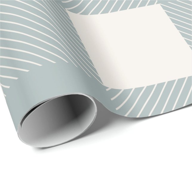 Blue  White  Plaid Check Country Wrapping Paper (Roll Corner)