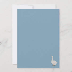 Blue & White Plaid One Silly Goose  Invitation