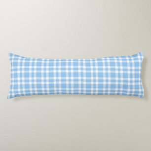 Blue White Plaid Pattern Body Cushion