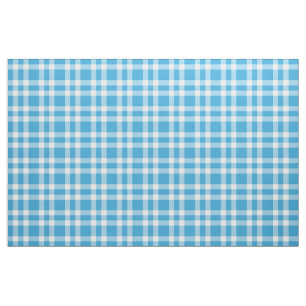 Blue White Plaid Pattern Fabric
