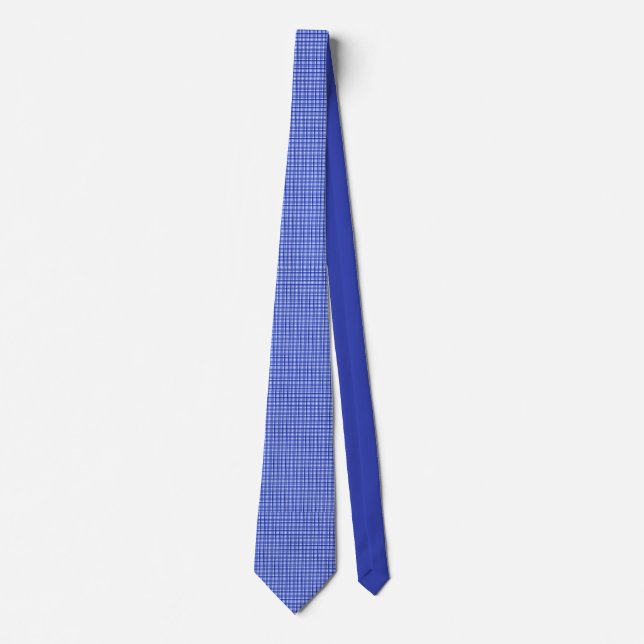 Blue White Plaid Tie (Front)