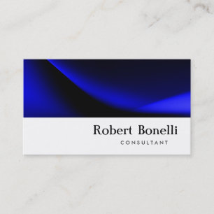 Blue White Plain Modern Consultant Business Card