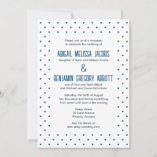 Blue/White Polka Dots with 2 Sets Groom's Parents Invitation