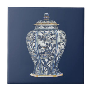 Blue & White Porcelain Vase by Vision Studio Ceramic Tile