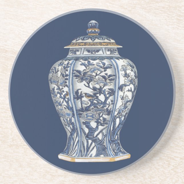 Blue & White Porcelain Vase by Vision Studio Coaster (Front)
