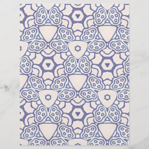 Blue White Print Scrapbook Decoupage Craft Paper