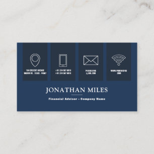 Blue & White Professional, Icon Business Card