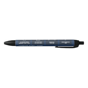 Blue & White Professional Icon, Company/Event Black Ink Pen