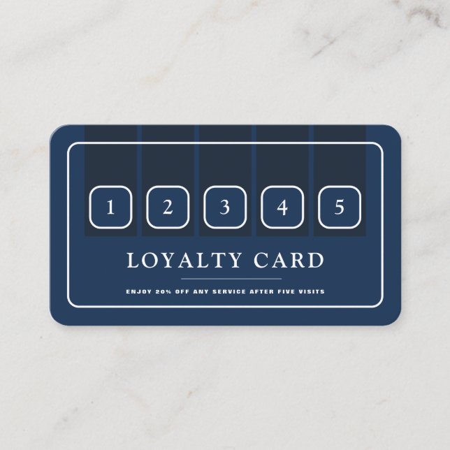 Blue & White Professional Icon Loyalty Card (Front)
