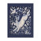 Blue White Rabbit Hare Bunny Bird Floral Woodland