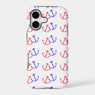 Blue White Red Anchors Pattern