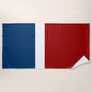 Blue White Red Colour Block Style Design Beach Towel