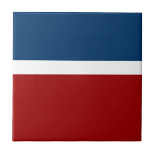 Blue White Red Colour Block Style Design Ceramic Tile