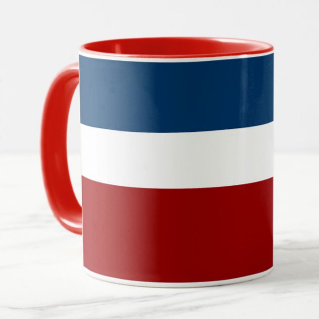 Blue White Red Colour Block Style Design  Mug (Creator Uploaded)