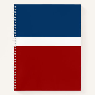 Blue White Red Colour Block Style Design Notebook