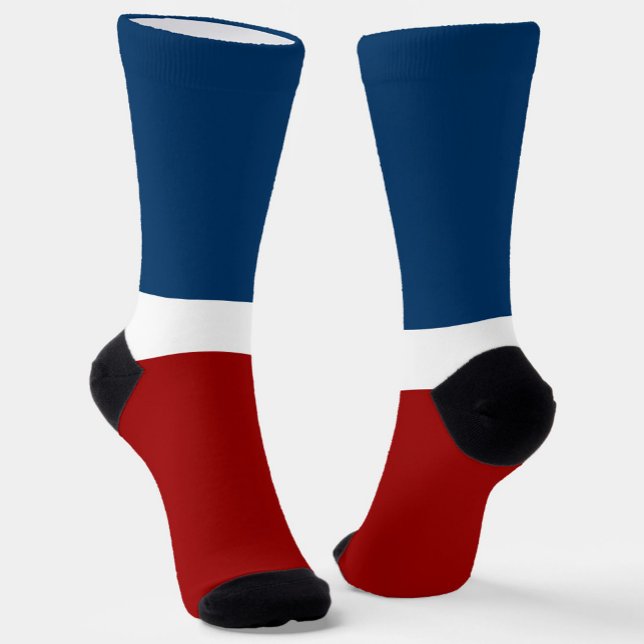 Blue White Red Colour Block Style Design  Socks (Creator Uploaded)