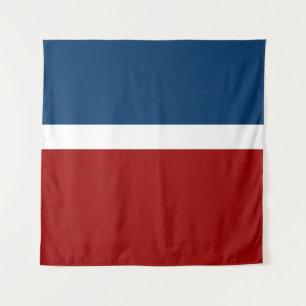 Blue White Red Colour Block Style Design Tapestry