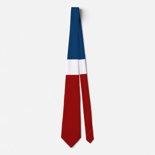 Blue White Red Colour Block Style Design  Tie (Front)