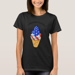Blue White Red Ice Cream Cone 4th July Independenc T-Shirt