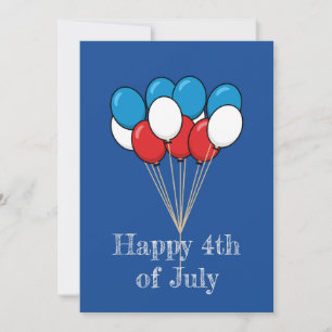 Blue White Red Patriotic Balloons Personalise Holiday Card