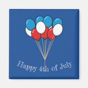 Blue White Red Patriotic Balloons Personalise Magnet
