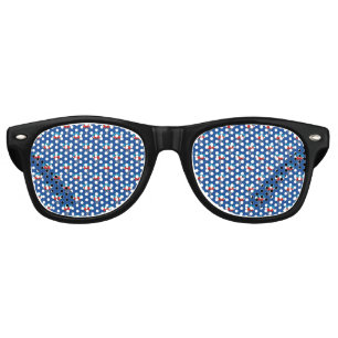 Blue White Red Patriotic Balloons Retro Sunglasses