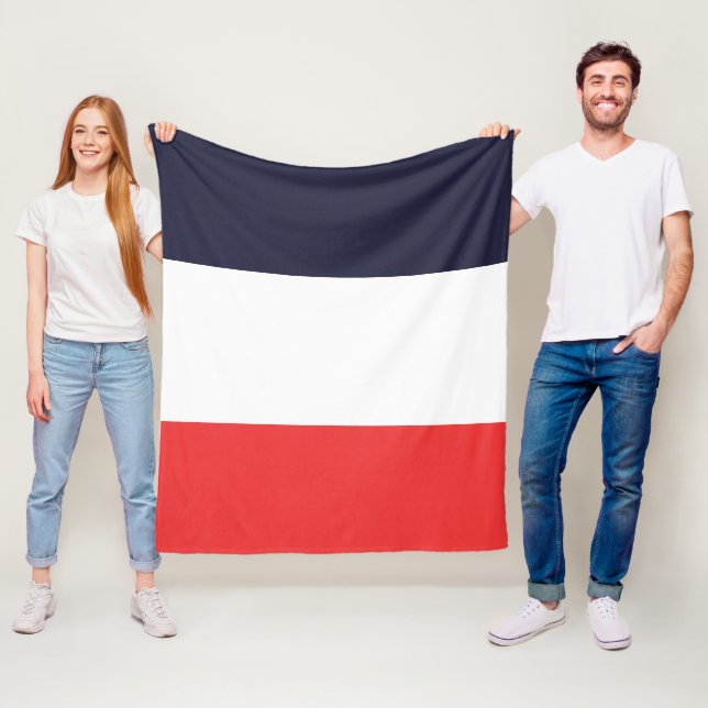 Blue White & Red Stripes Striped Fleece Blanket (In Situ)