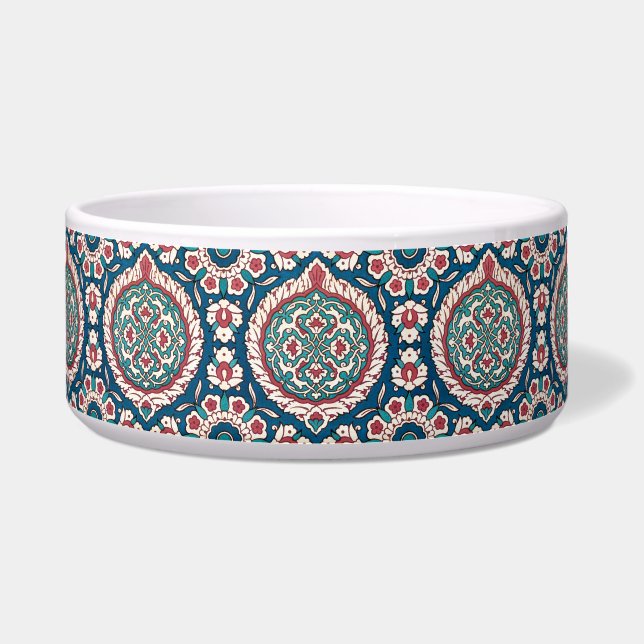 Blue White Red Teal Oriental Azulejo Pattern (Front)