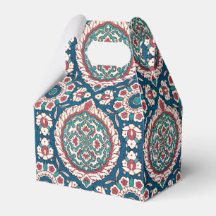 Blue White Red Teal Oriental Azulejo Pattern Favour Box
