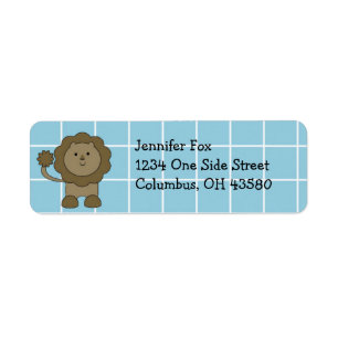 Blue & White Safari Return Address Labels